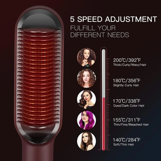 Hair Straightener Comb Brush